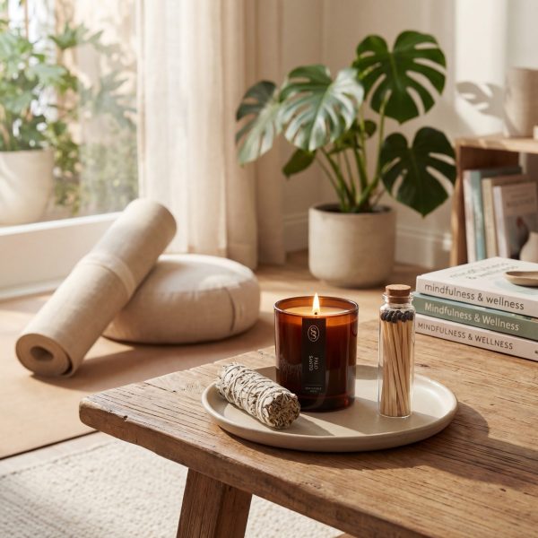 Pure Palo Santo Oil Candle and White Sage Stick Set - Image 2