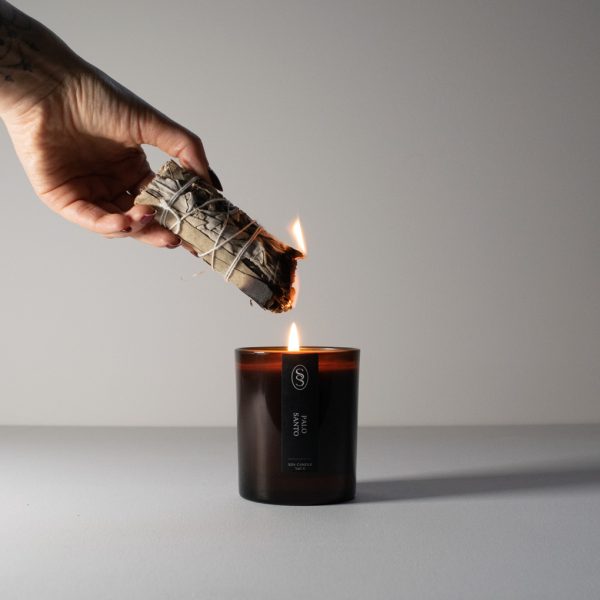 Pure Palo Santo Oil Candle and White Sage Stick Set - Image 5